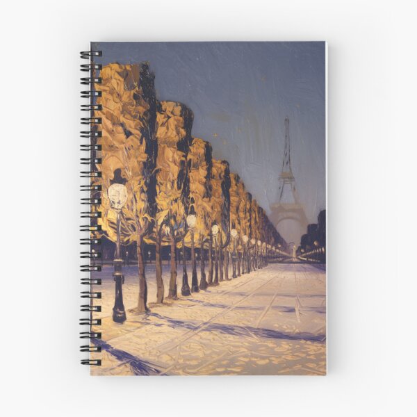 Item preview, Paris Night Pathway | Eiffel Tower at Dusk | Impressionist Paris Painting  designed and sold by CARRAANN.