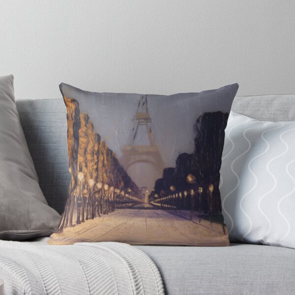 Item preview, Paris Night Pathway | Eiffel Tower at Dusk | Impressionist Paris Painting  designed and sold by CARRAANN.