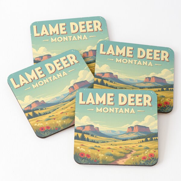 Item preview, Lame Deer, Montana: Vintage-Style Painterly Travel Poster designed and sold by LSVart.