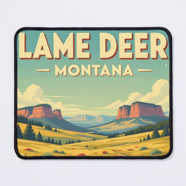 Item preview, Lame Deer, Montana: Vintage-Style Painterly Travel Poster designed and sold by LSVart.