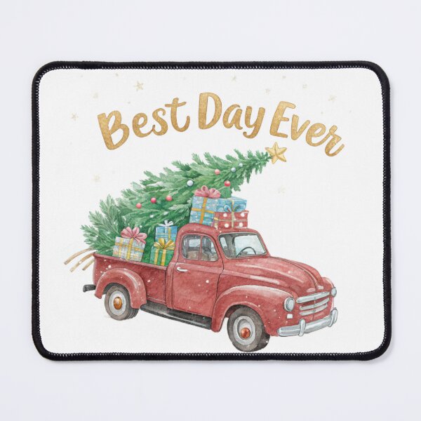 Item preview, Best Day Ever Christmas Truck – Vintage Red Holiday Pickup with Tree & Gifts | Watercolor Art by Vivo Studio designed and sold by VivoStudio.