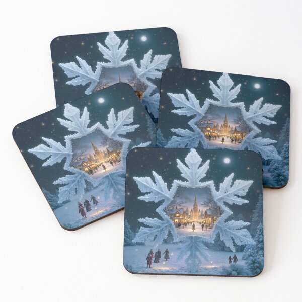 Item preview, Snowflake Magic: A Festive Evening City designed and sold by KunstGeist.