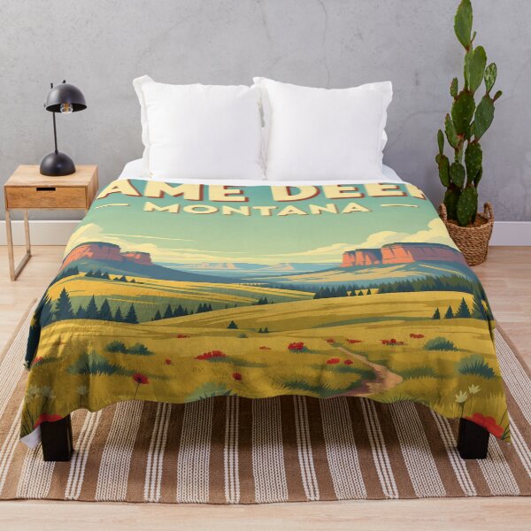 Item preview, Lame Deer, Montana: Vintage-Style Painterly Travel Poster designed and sold by LSVart.