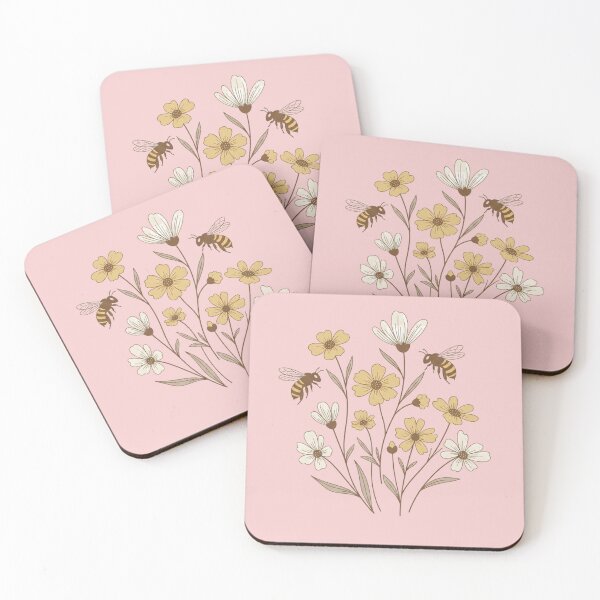 Item preview, Simple Minimalist Wildflower Bouquet | Cute Bee Botanical T-Shirt Print designed and sold by Vive con Fe.