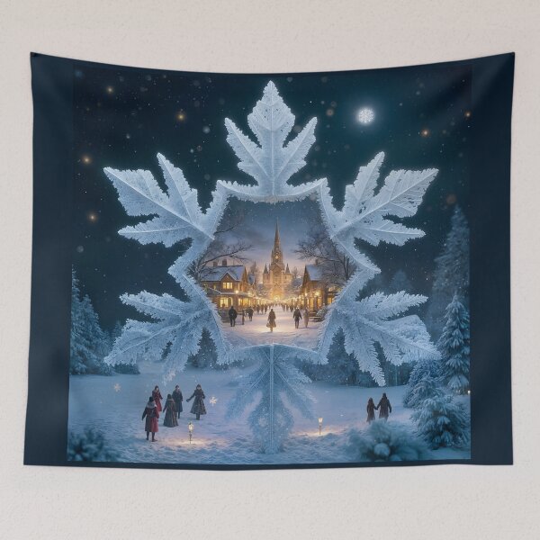 Item preview, Snowflake Magic: A Festive Evening City designed and sold by KunstGeist.