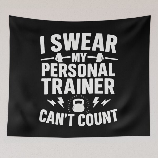 Item preview, I Swear My Personal Trainer Can’t Count Funny Gym Fitness designed and sold by hemagamo.