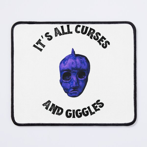 Item preview, IT'S ALL CURSES AND GIGGLES | Dark Surreal Mask Head | Grunge Humor Art designed and sold by Thorn & Ember.