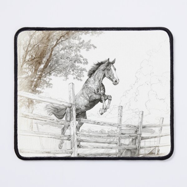 Item preview, An elegant Morgan horse depicted mid-jump over a fence Horses in Motion designed and sold by CDC40.