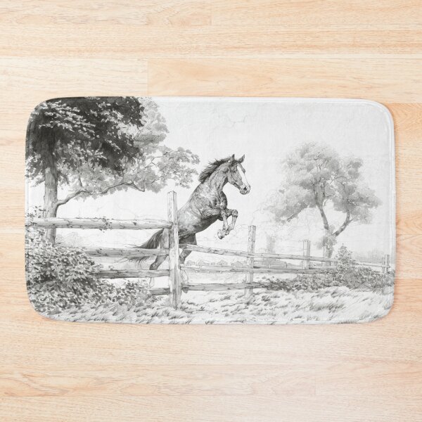 Item preview, An elegant Morgan horse depicted mid-jump over a fence Horses in Motion designed and sold by CDC40.