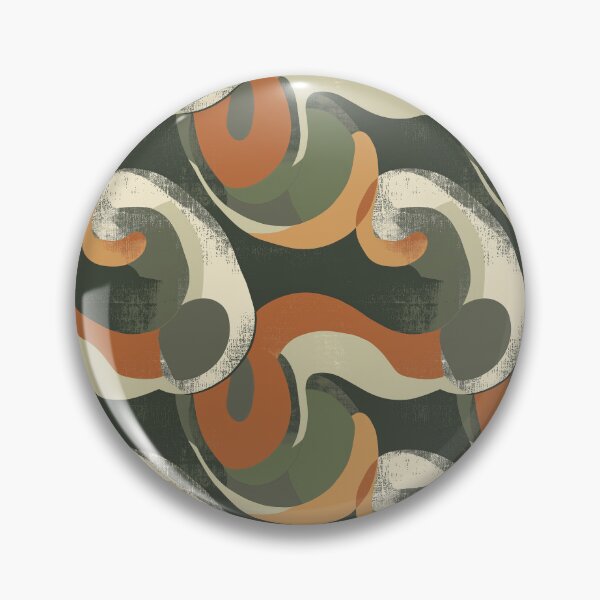 Item preview, Mid-Century Abstract Pattern – Fluid Retro: Olive You More with Swirling Organic Shapes in Olive, Burnt Orange, Beige & Brown designed and sold by The Print Parlor.