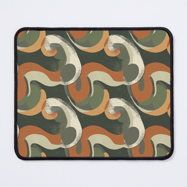 Item preview, Mid-Century Abstract Pattern – Fluid Retro: Olive You More with Swirling Organic Shapes in Olive, Burnt Orange, Beige & Brown designed and sold by The Print Parlor.