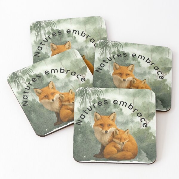 Item preview, Nature’s Embrace – Foxes in Forest Illustration designed and sold by GeoWild Designs.