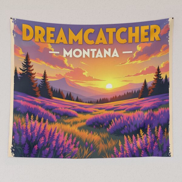 Item preview, Dreamcatcher, Montana: Vintage-Style Painterly Travel Poster designed and sold by LSVart.
