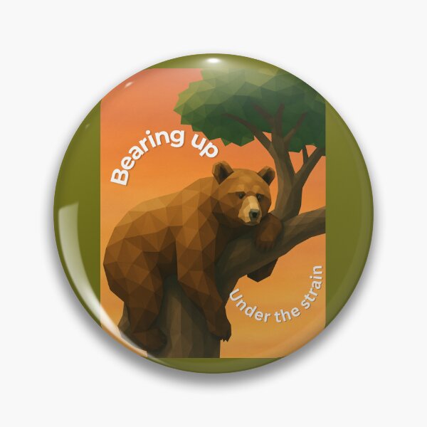 Item preview, “Bearing Up – Geometric Bear in Tree Sunset Design” designed and sold by GeoWild Designs.