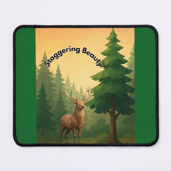 Item preview, “Staggering Beauty – Geometric Deer in Forest Sunset” designed and sold by GeoWild Designs.