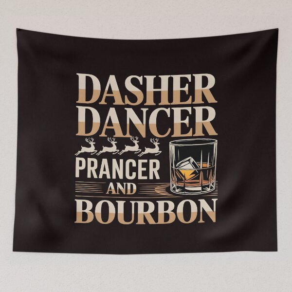 Item preview, Dasher Dancer Prancer and Bourbon – Funny Reindeer Whiskey Design  designed and sold by Redgiant87x.