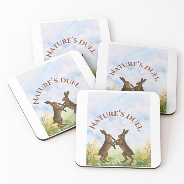 Item preview, Nature’s Duel – Boxing Hares in Spring Meadow designed and sold by GeoWild Designs.