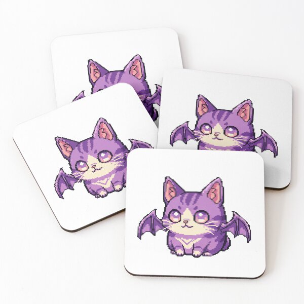 Item preview, Kitten-Bat Dream Puff – Cute Lilac Kawaii Pixel Creature designed and sold by Pixel Girl Aesthetic Studio.