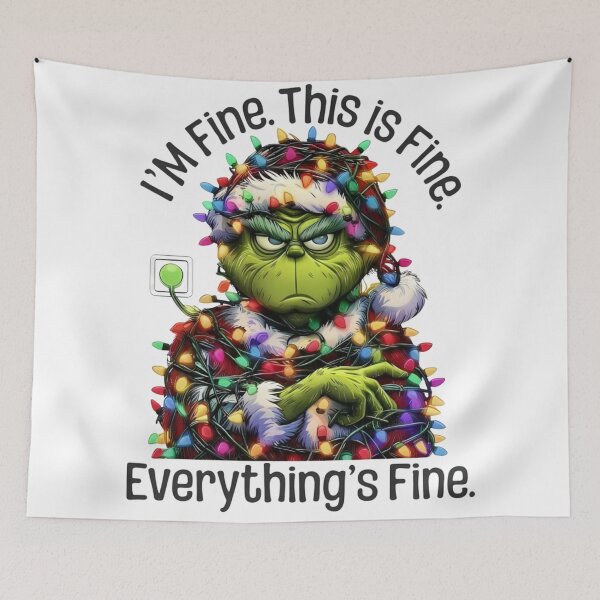 Item preview, Grumpy Christmas Meme Tangled Holiday Lights Everything Is Fine designed and sold by LiXiCGifts.