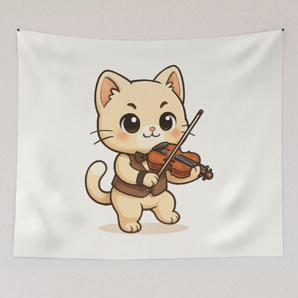 Item preview, Cute Violinist Cat designed and sold by HoopeStylee.