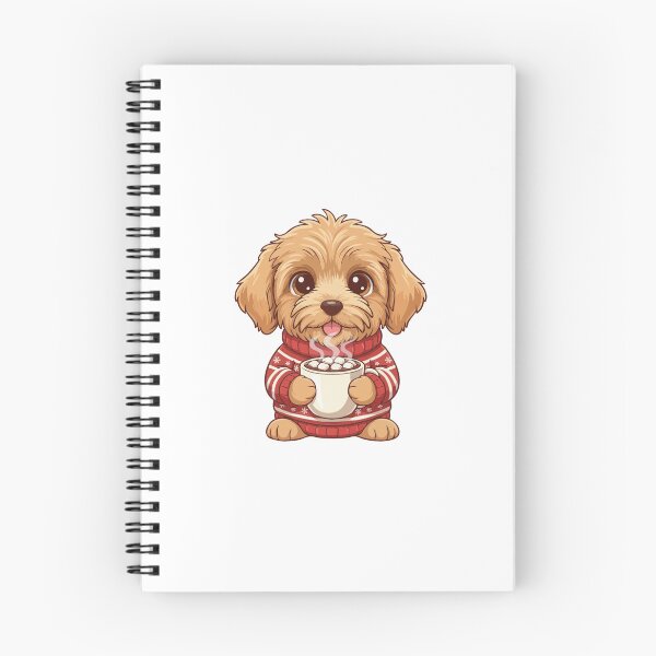 Item preview, Cute Christmas Goldendoodle Puppy with Hot Cocoa - Dog Lovers designed and sold by The Real Life Symphony.