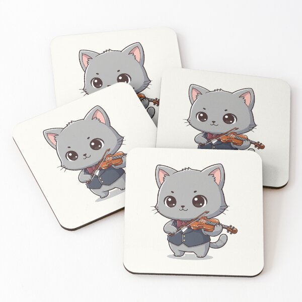 Item preview, Cute Violinist Gray Cat designed and sold by HoopeStylee.