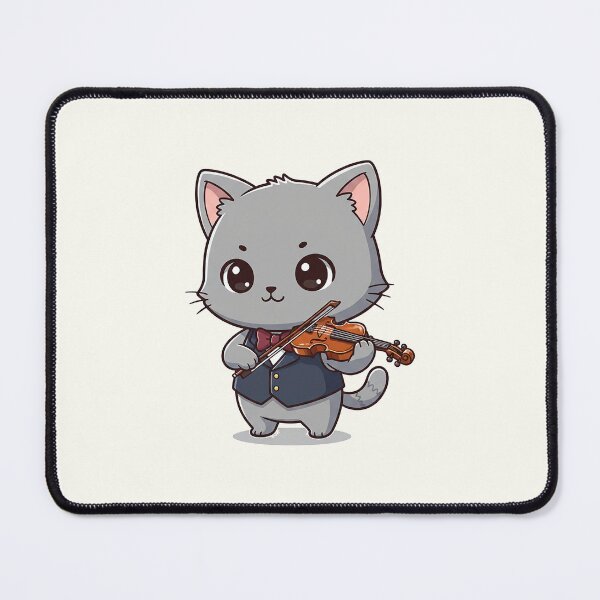 Item preview, Cute Violinist Gray Cat designed and sold by HoopeStylee.