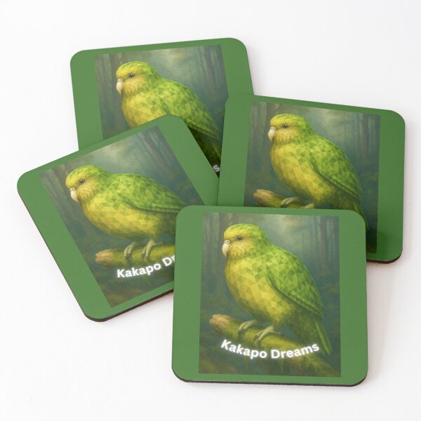 Item preview, Kakapo Dreams – Geometric Forest Parrot Art designed and sold by GeoWild Designs.