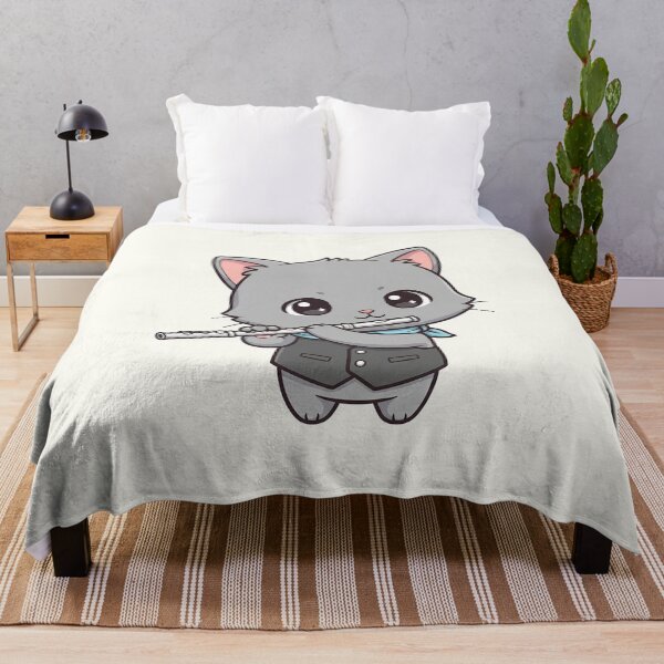 Item preview, Cute Flute Gray Cat designed and sold by HoopeStylee.