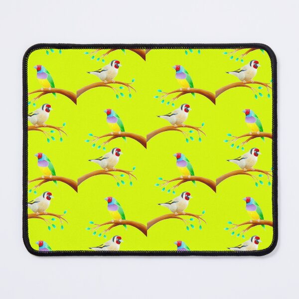 Item preview, Colourful birds design bitter lemon background unique gift gouldianfinch goldfinch designed and sold by Arniesart85.