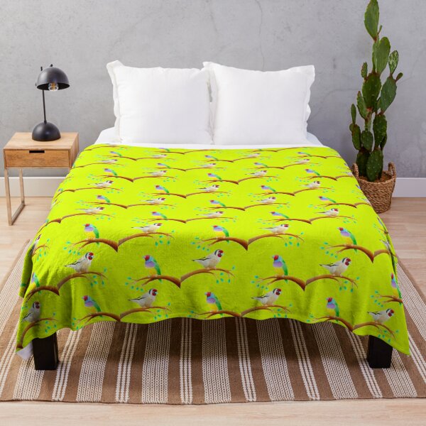 Item preview, Colourful birds design bitter lemon background unique gift gouldianfinch goldfinch designed and sold by Arniesart85.