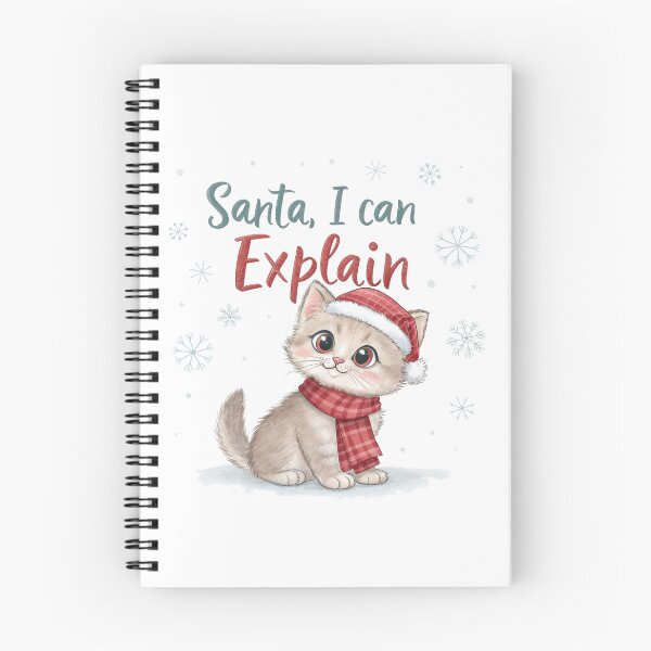 Item preview, Santa, I Can Explain – Cute Christmas Kitten Watercolor Illustration by Vivo Studio | Funny Holiday Cat designed and sold by VivoStudio.