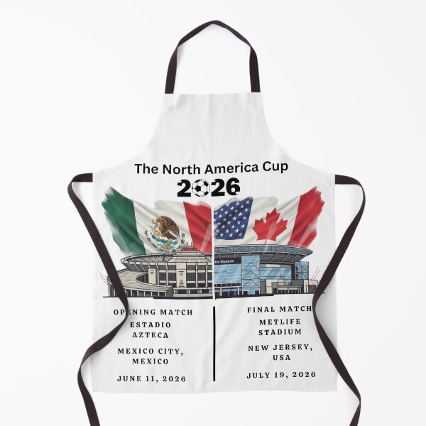 Item preview, 2026 World Cup Opening & Final – Azteca Stadium Mexico & MetLife Stadium USA – Football Design with Mexican, Canadian & US Flags designed and sold by La-Designita.