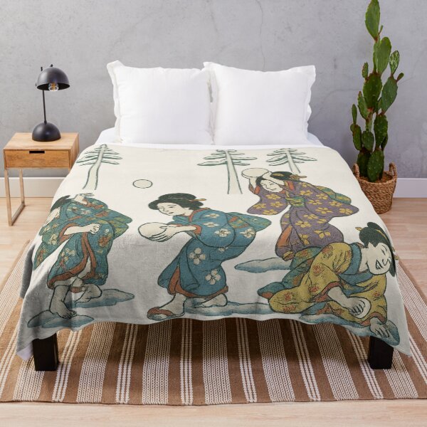 Item preview, Geisha Snowball Fight – Vintage Japanese Ukiyo-e Winter Art designed and sold by Planthem.