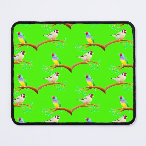 Item preview, Colourful birds design lime green background unique gift gouldianfinch goldfinch designed and sold by Arniesart85.