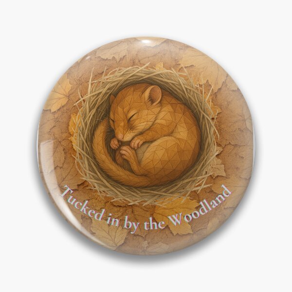 Item preview, Tucked in by the Woodland – Curled Dormouse in Autumn Nest designed and sold by GeoWild Designs.