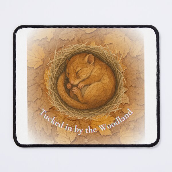Item preview, Tucked in by the Woodland – Curled Dormouse in Autumn Nest designed and sold by GeoWild Designs.
