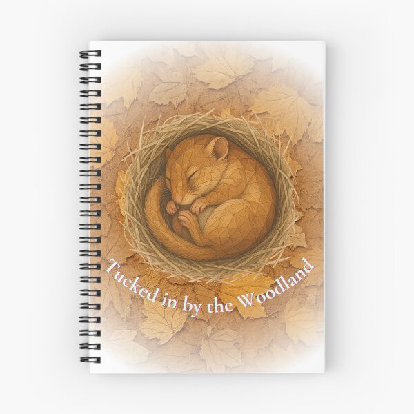 Item preview, Tucked in by the Woodland – Curled Dormouse in Autumn Nest designed and sold by GeoWild Designs.
