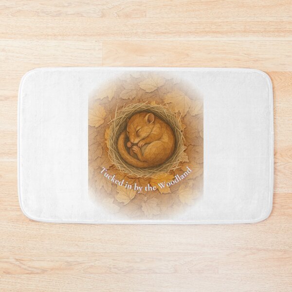 Item preview, Tucked in by the Woodland – Curled Dormouse in Autumn Nest designed and sold by GeoWild Designs.