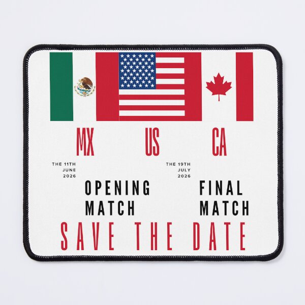Item preview, 2026 World Cup Opening & Final – Azteca Stadium Mexico & MetLife Stadium USA – Football Design with Mexican, Canadian & US Flags designed and sold by La-Designita.