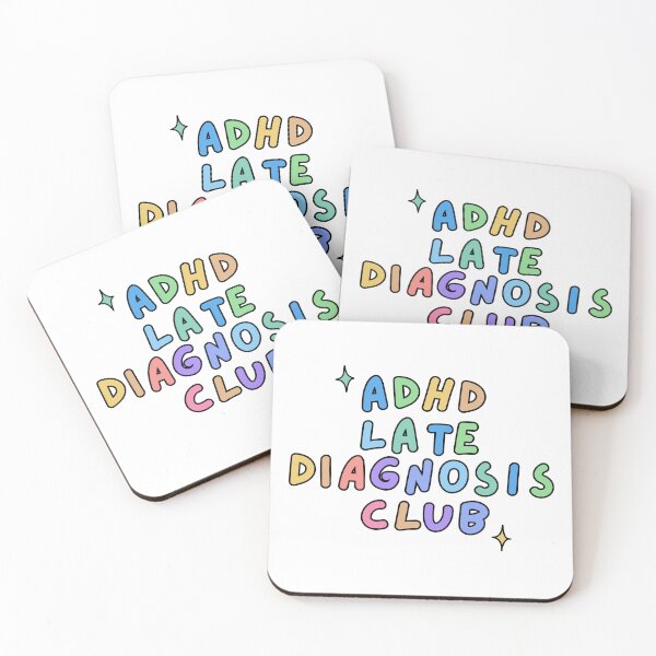 Item preview, ADHD late diagnosis club | Neurodiversity text design designed and sold by NeurodiverseTea.