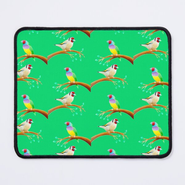 Item preview, Colourful birds design green background unique gift gouldianfinch goldfinch designed and sold by Arniesart85.
