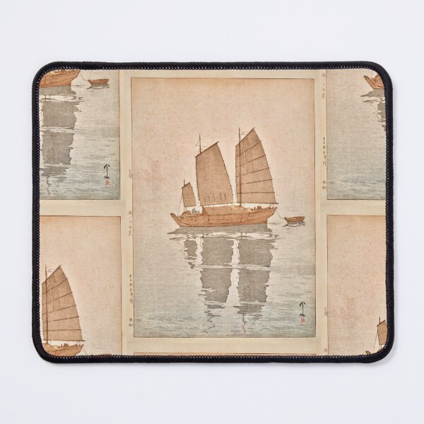 Item preview, Sailing Boats Mist by Yoshida Hiroshi : Tranquil Nautical Japanese Poster designed and sold by artofuniverse.