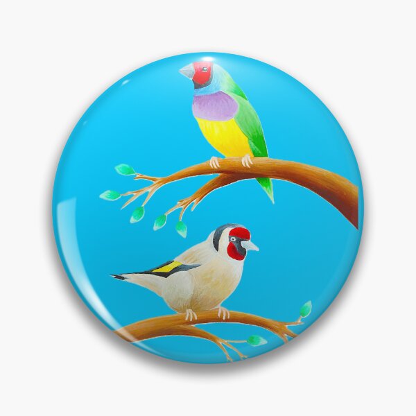 Item preview, Colourful birds design sky blue background unique gift gouldianfinch goldfinch  designed and sold by Arniesart85.