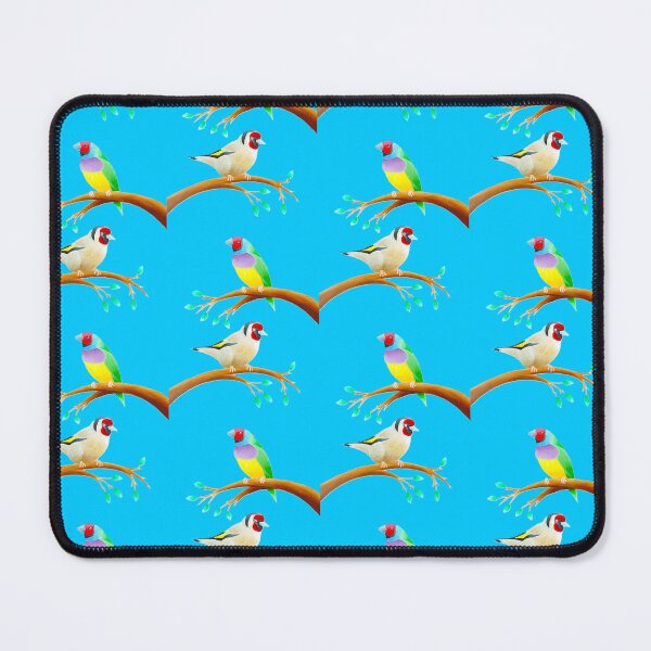 Item preview, Colourful birds design sky blue background unique gift gouldianfinch goldfinch designed and sold by Arniesart85.