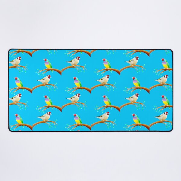 Item preview, Colourful birds design sky blue background unique gift gouldianfinch goldfinch designed and sold by Arniesart85.