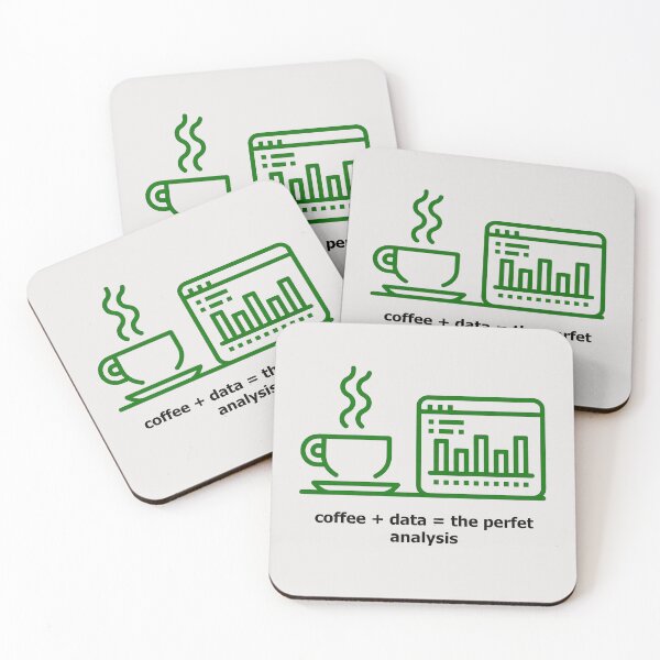 Item preview, Coffee + Data = The Perfect Analysis – Terminal Green Code ASCII Design designed and sold by WikaKowalczyk.