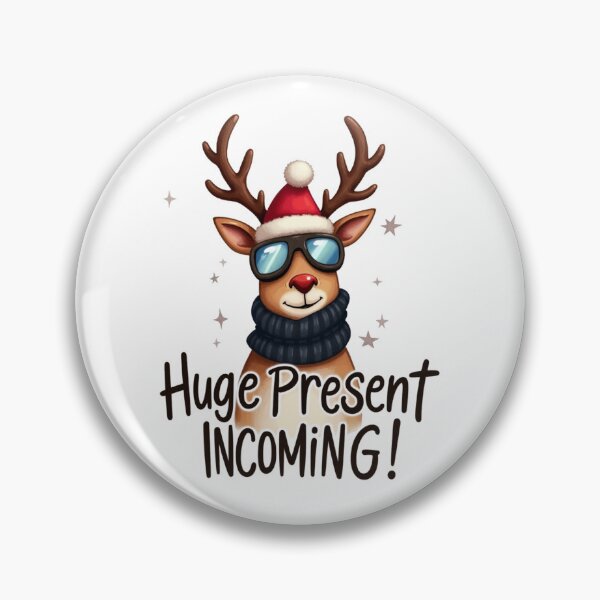 Item preview, Huge Present Incoming – Cool Christmas Reindeer with Glasses | Watercolor Holiday Illustration by Vivo Studio designed and sold by VivoStudio.
