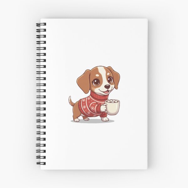 Item preview, Cute Christmas Longdog Puppy with Hot Cocoa - Dog Lovers designed and sold by The Real Life Symphony.