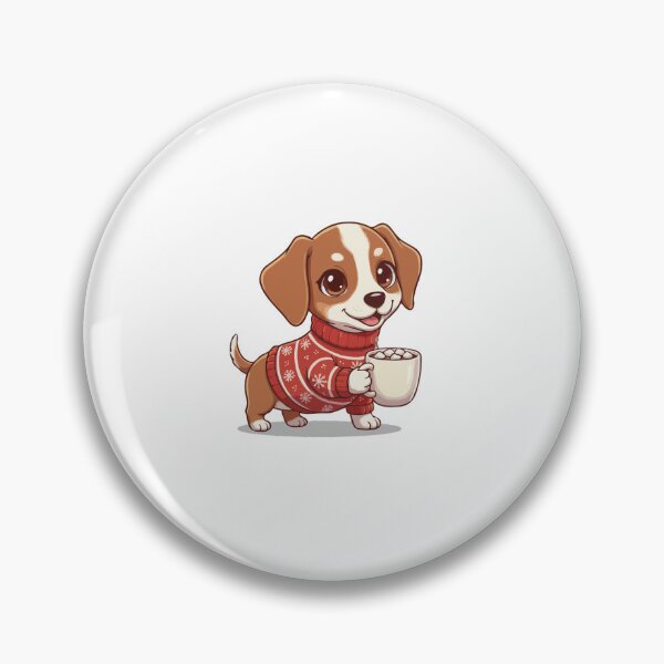 Item preview, Cute Christmas Longdog Puppy with Hot Cocoa - Dog Lovers designed and sold by The Real Life Symphony.